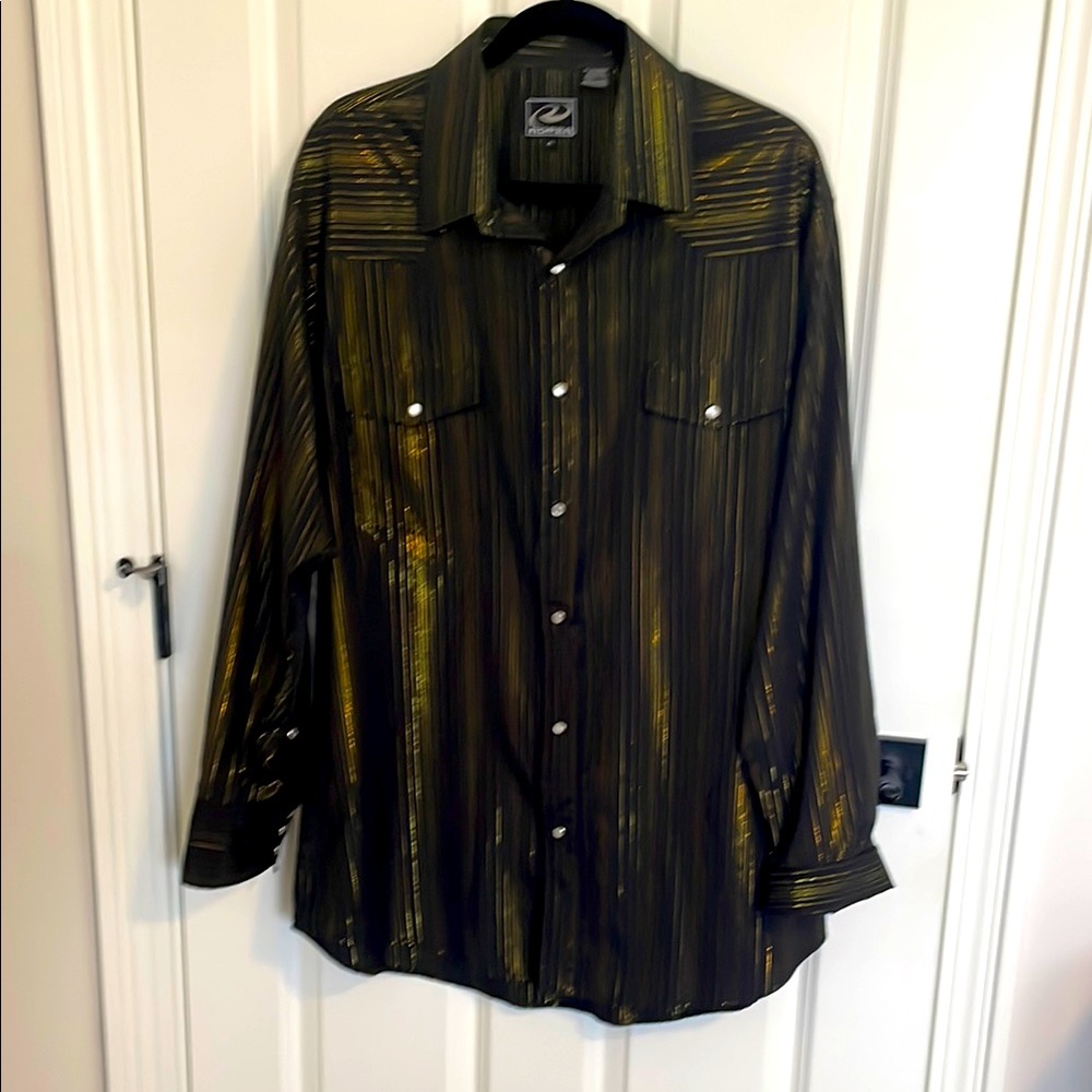 Roper black & gold western shirt
